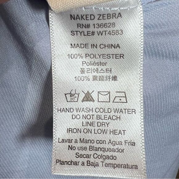 Naked Zebra Heartbeeps periwinkle blue ruffle cross back cami tank size large - Picture 6 of 6